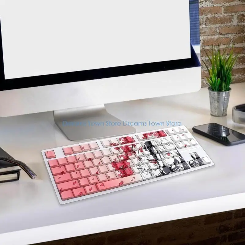 HX6A 136 Keycap Set, Side Print Translucent Keycaps for Mechanical Keyboards