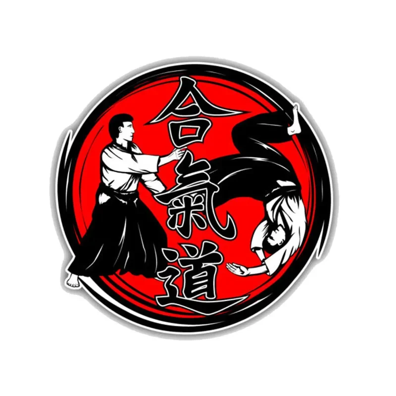 

Fashion Car Sticker Motorcycle Stickers Aikido Hieroglyph Fighters Sunscreen Reflective Cover Scratch Decal PVC,15cm*15cm