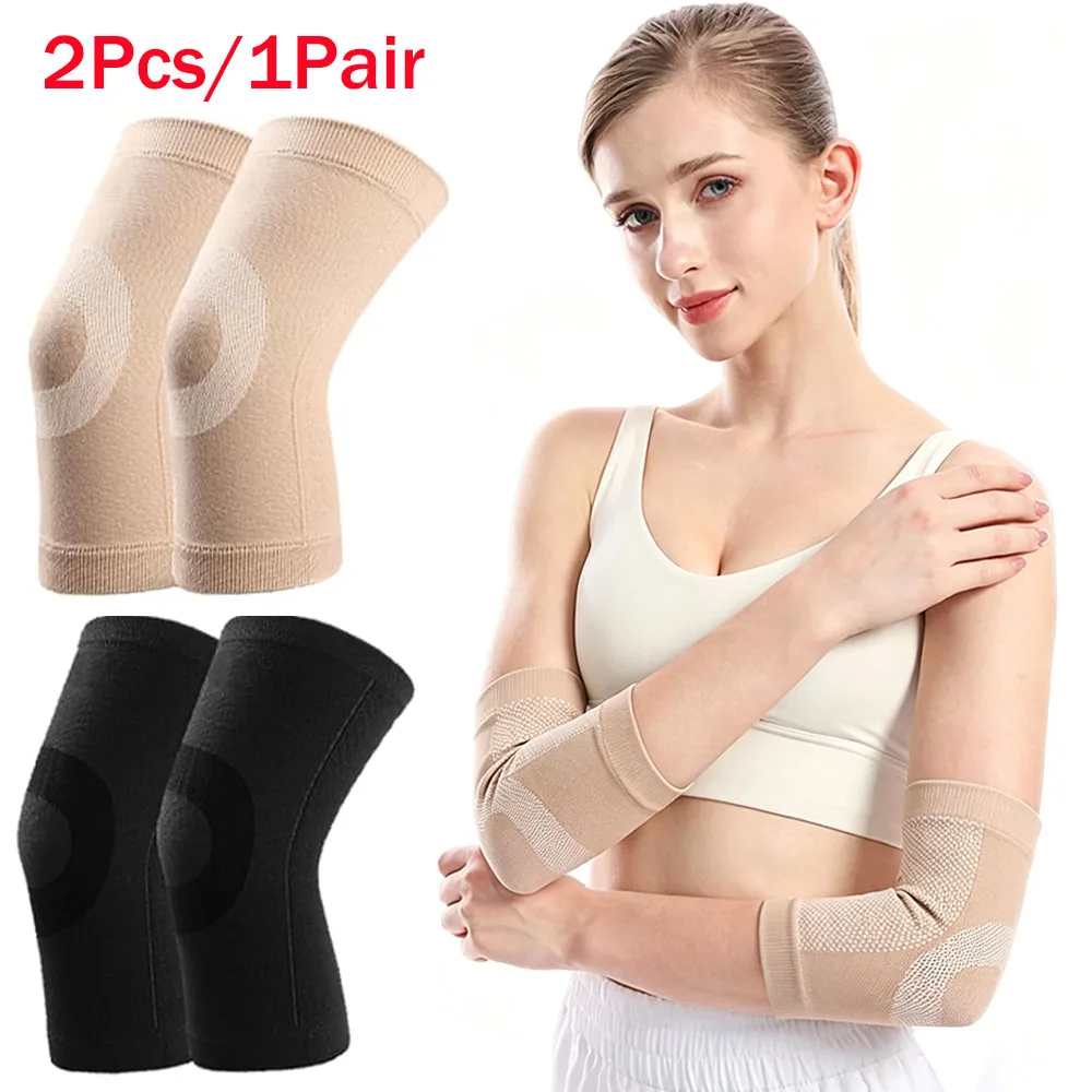 2Pcs Compression Elbow Brace Sleeve - Arm Support Elbow brace for Sports Protection, Arthritis and Pain Relief
