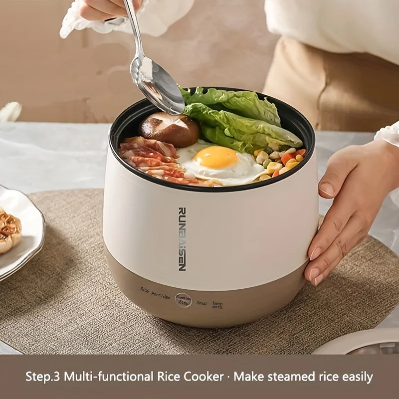 1.8L Multi-Function Electric Cooker,Non Stick Electric Cooker,Fast Cooker,Suitable for Cooking,Lamian Noodles,Congee,Ham,Eggs