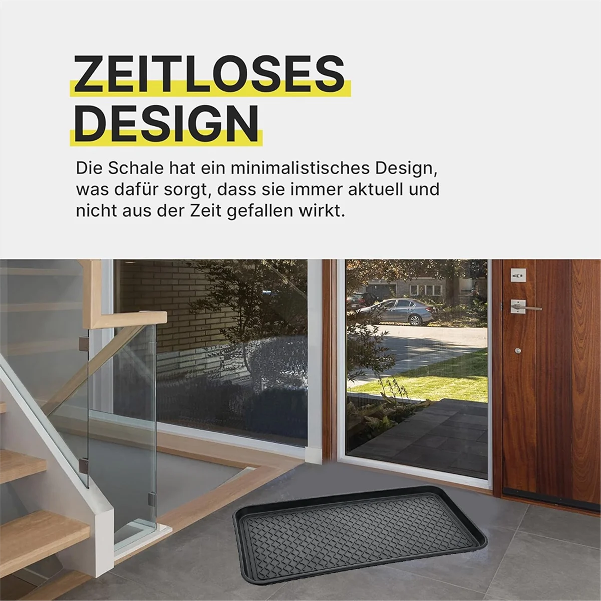 A88X Полка для обуви с высоким ободом (76,2 х 38 х 3,1 см), Полка для обуви, Водонепроницаемая подставка для обуви, Коврик для обуви для улицы, Сад Черный