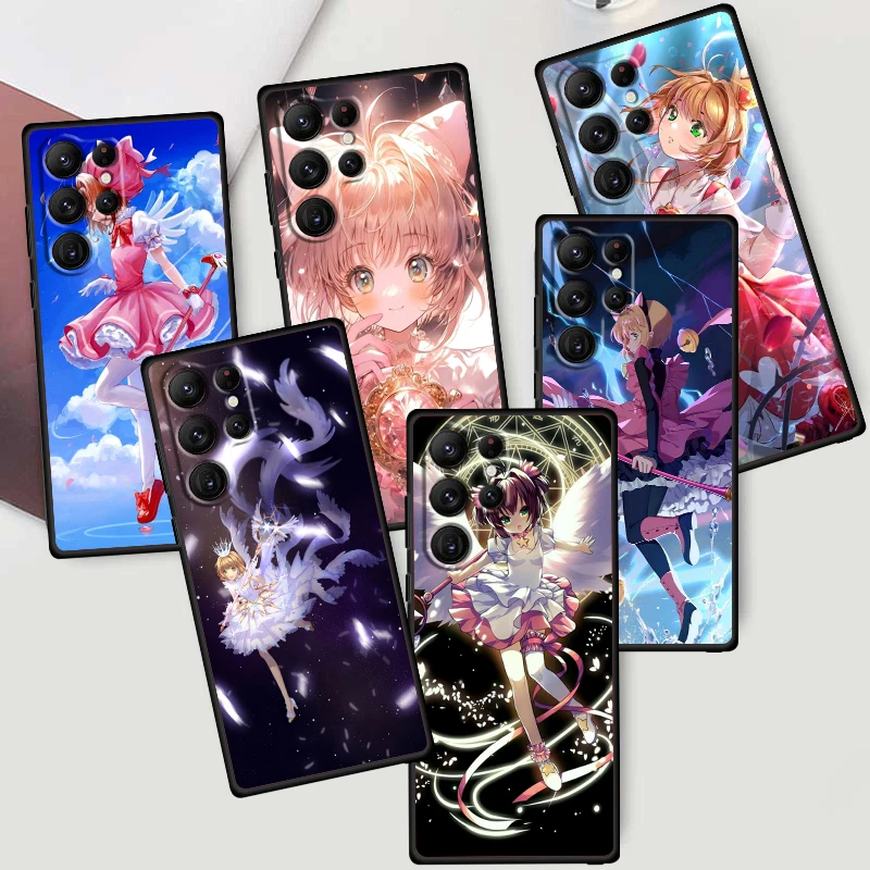 Card-Captor-Sakura Comic Art For Samsung Galaxy S24 S23 S22 S21 S20 FE S10 S10E Plus Ultra Pro Lite 5G Black Funda Phone Case