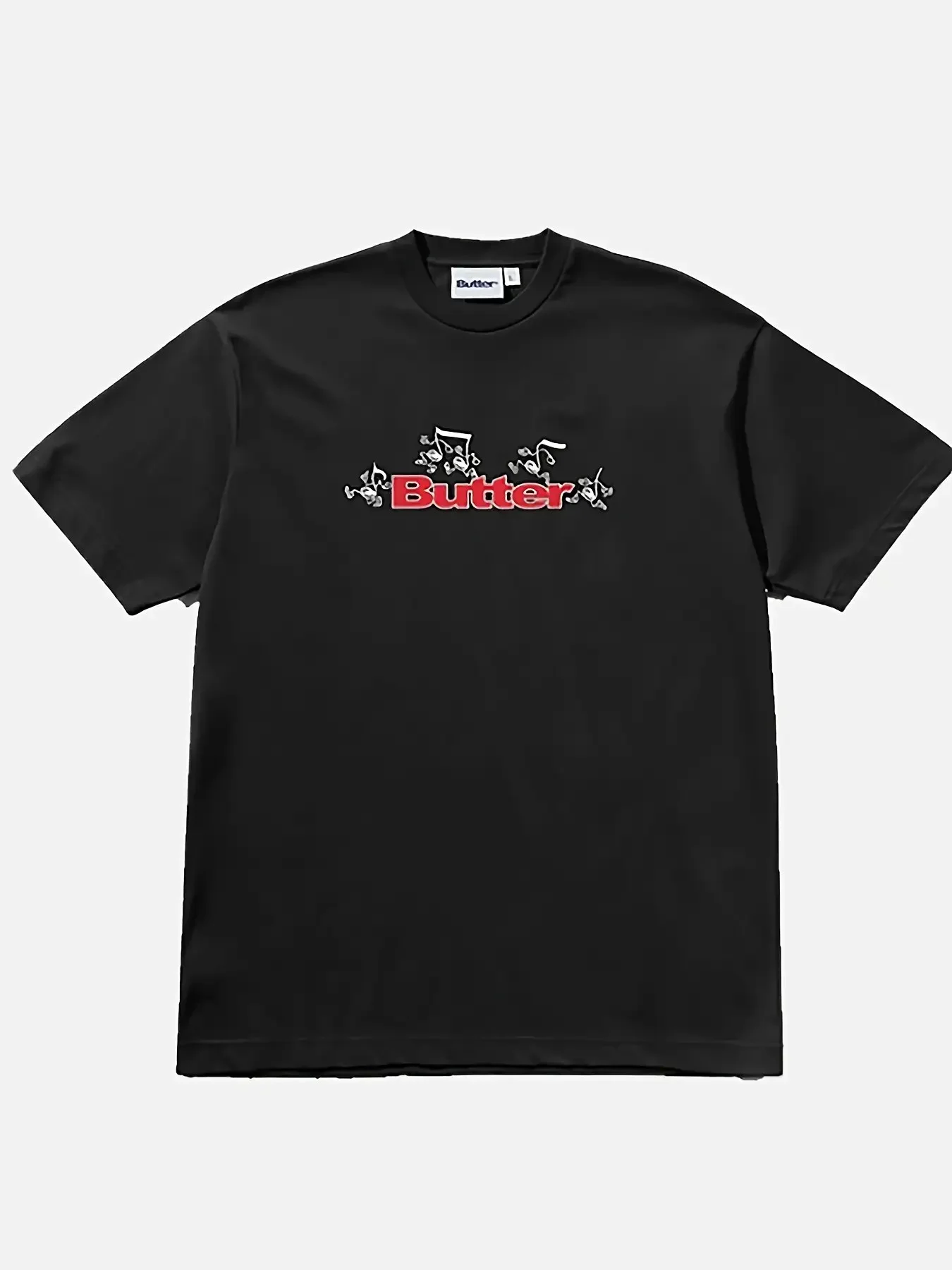 Butter Goods Tempo Men's Black T-Shirt - Soft All-Season Fit, Minimalist Logo  Geometric Print, Casual  Sports Wear, , Collectible  Tee for Gym, Everyday Use (Classic Round Neck)