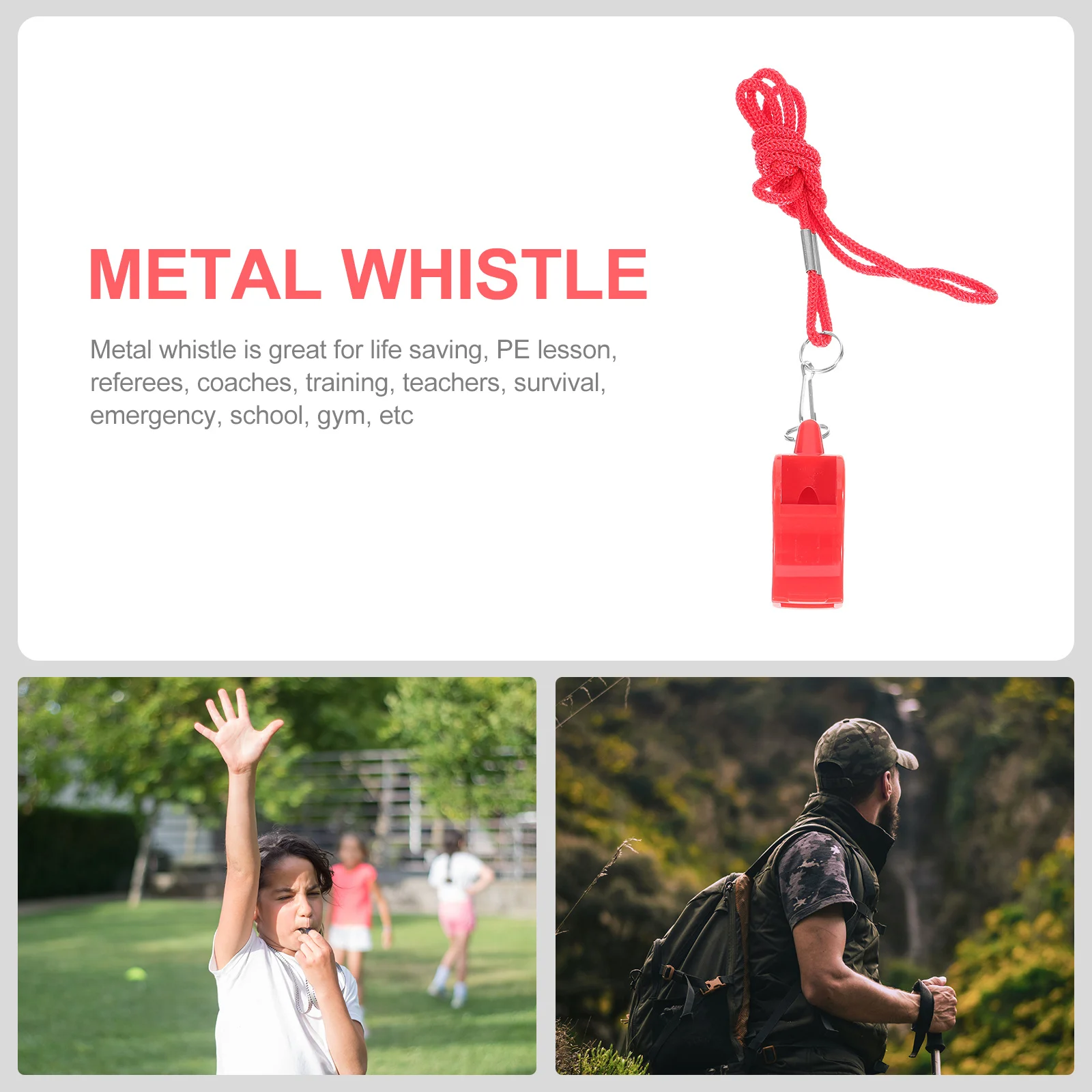 

3Pcs Emergency Whistle Portable Loud Crisp Tones for Camping Hiking Referee Sports Whistle Keychain