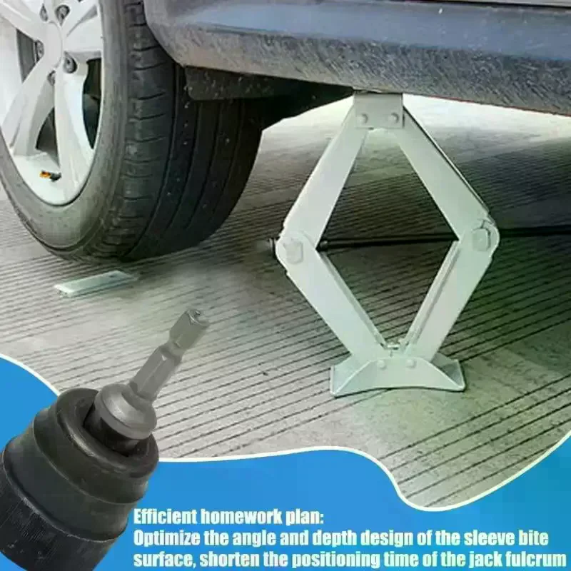 Scissor Jack Adapter Socket Universal Chrome Vanadium Steel Electric Impact Drill Ratchet Wrench Car Jack Lifting Tool Accessory