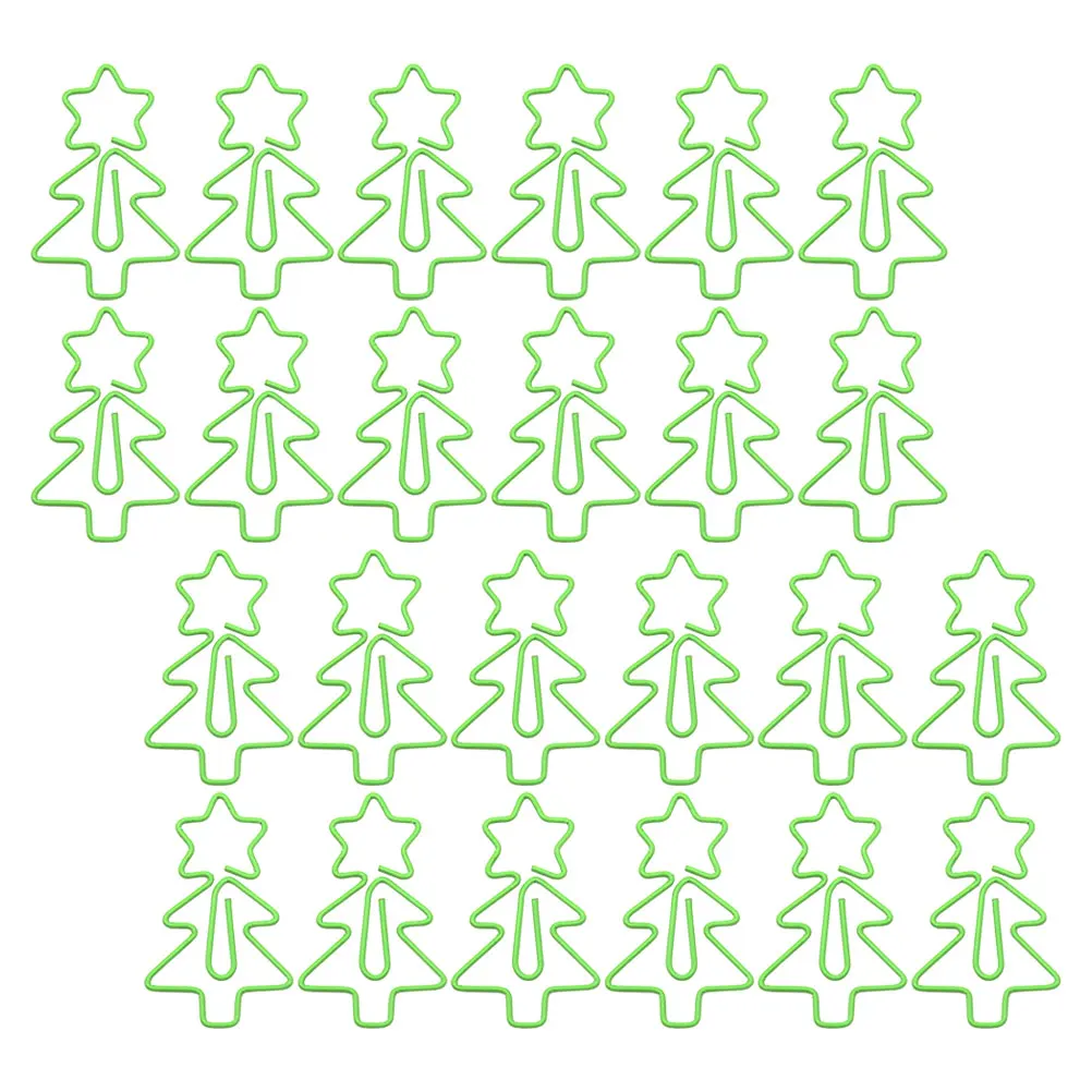 

30 Pcs Christmas Tree Paper Clips Binder Decorations Coated Metal Decorative Paperclips Colorful