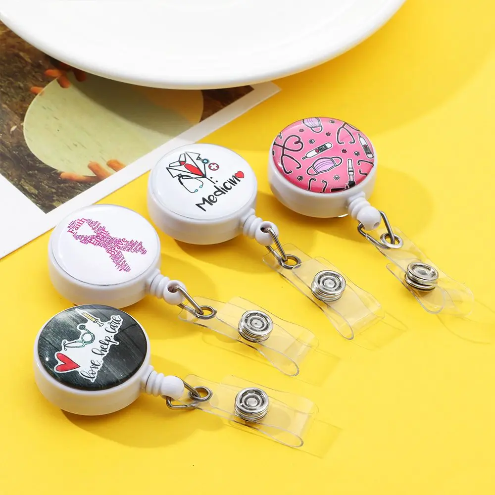 Decorative Gifts Doctors Practitioner 7 Styles Cute Nurses Swivel Clip Retractable Badge Reel Holder for Nurse ID Name