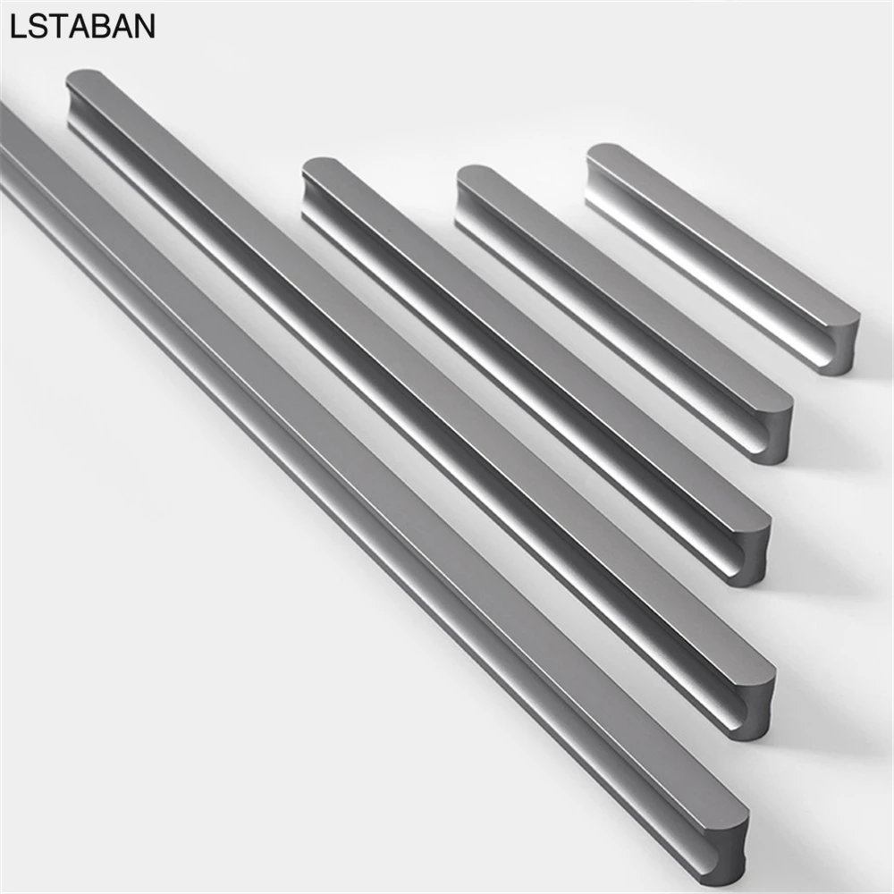 Hidden Furniture Handle Gold Black Gray Kitchen Cabinet Knob Wardrobe Drawer Pull Kitchen Extended Door Handle Accessories Knobs