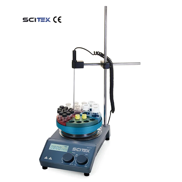 380 ° Agitatore Magnetico con Piastra Riscaldante e Display LCD ad Alta Risoluzione, Motore DC Senza Spazzole per Laboratorio