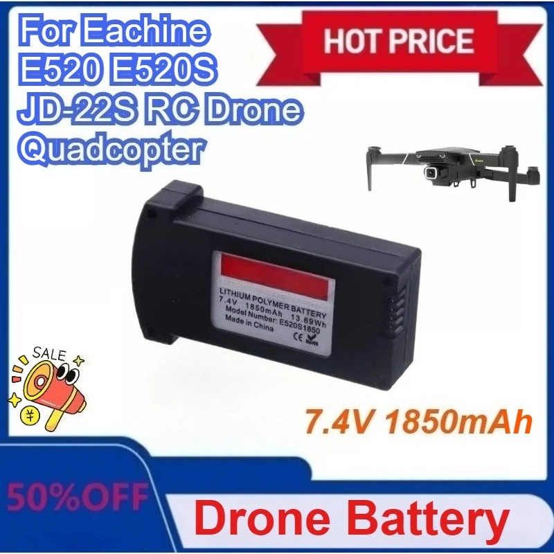 

New LiPo Battery for Eachine E520 E520S JD-22S RC Drone Quadcopter Portable Durable Spare Parts 7.4V 1850MAH 25C Lithium Battery