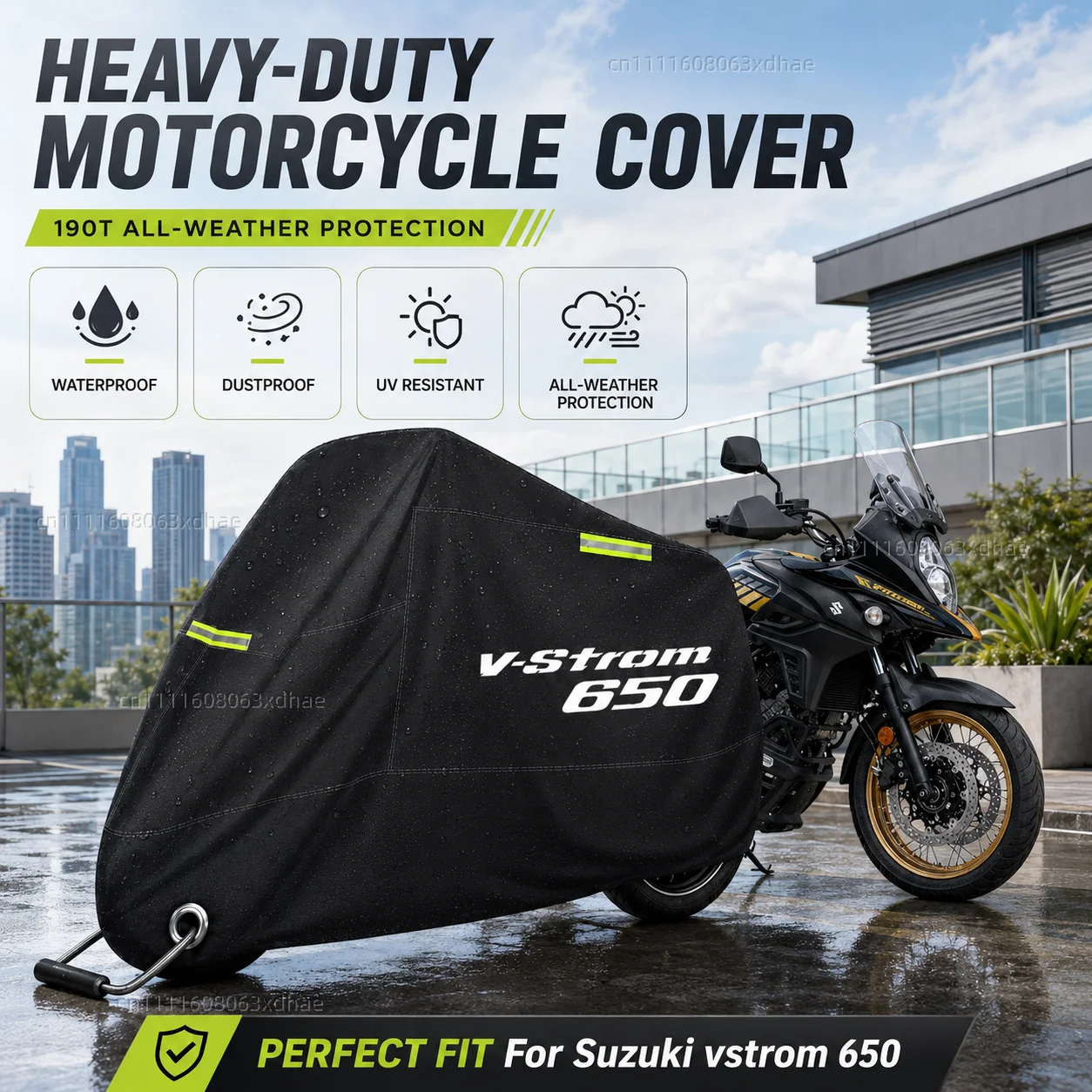 

All Season Motorcycle Cover Rainproof Dustproof UV Protection 190T Oxford Cloth For For Suzuki vstrom 650 DL650 650XT v-strom
