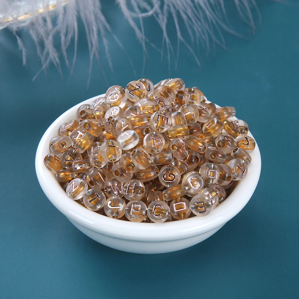4 sacchetti di perline acriliche sciolte con lettere inglesi, perline distanziatrici rotonde fai da te per braccialetti, collane, accessori per la creazione di gioielli