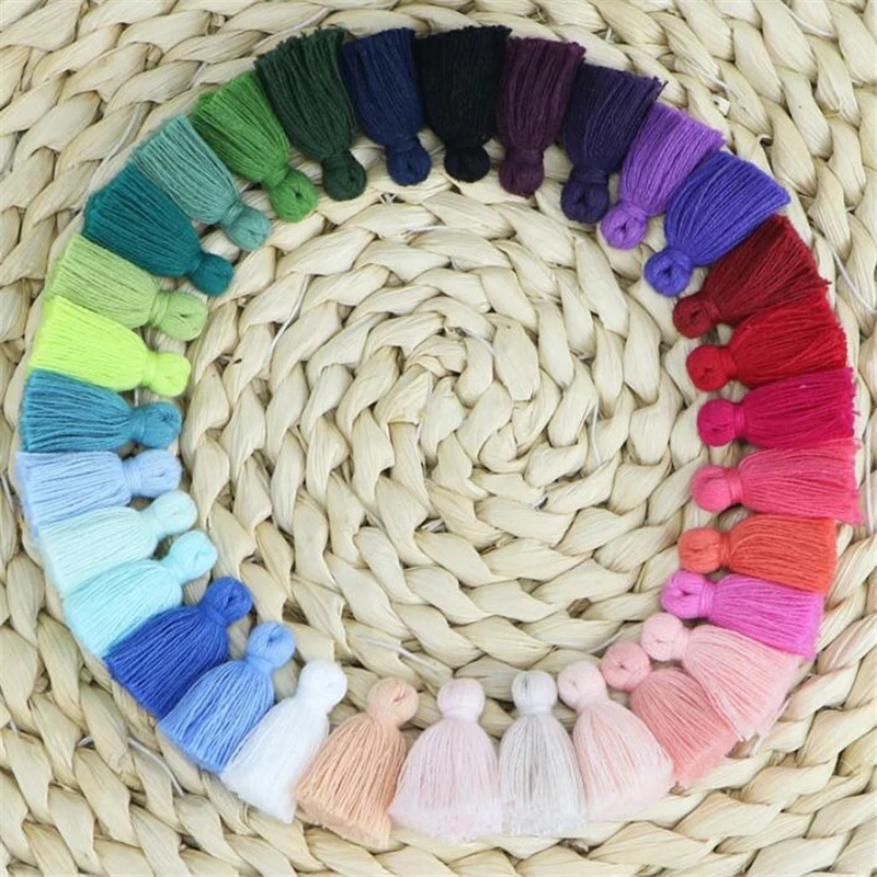 20pcs/lot new 30mm multi cotton tassel for earrings diy garment luggage jewelry making charms mini tassels fringe accessories