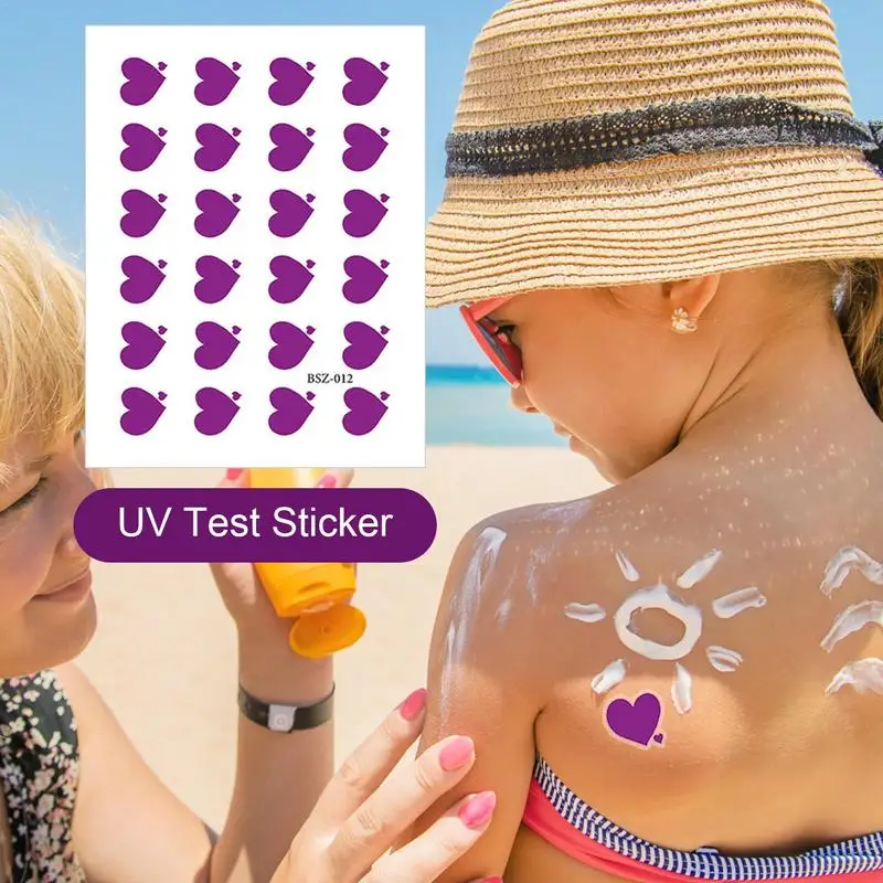 UV Detection Sticker Sunscreen Reminder Stickers Test stickers for UV protection for Picnics Beaches Parks Hiking Outdoor Use