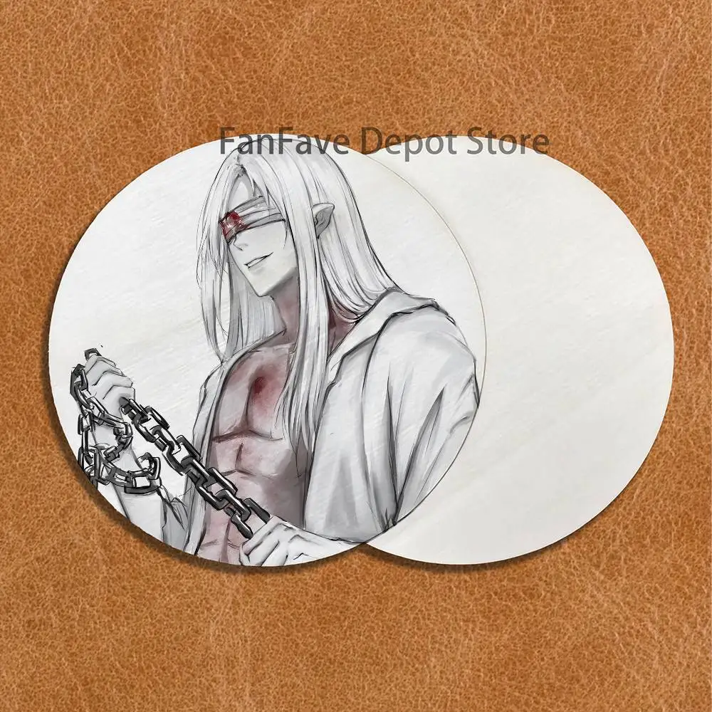 Mr Silver H-Homicipher Wood Coaster Set - Heat Resistant For Tea & Coffee, Home Cafe Decor Holiday Gift 5