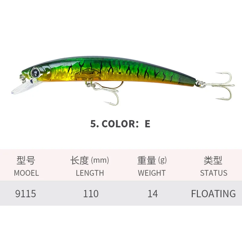 110MM 14G Minnow Angelköder 3D Kristall Schwimmender Wobbler Weitwurf Künstlicher Harter Köder Laser Jerkbait Angelzubehör