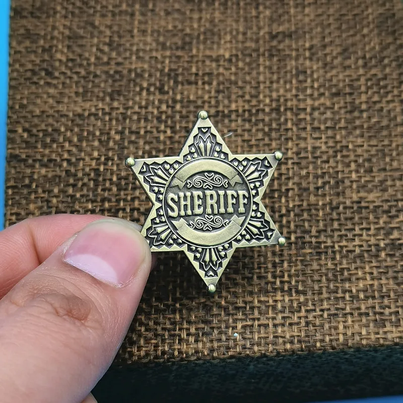 ستة وأشار ستار الشرطة بروش شريف شارة بروش سترة شارة دبوس للنساء الرجال التلبيب دبابيس مجوهرات اكسسوارات