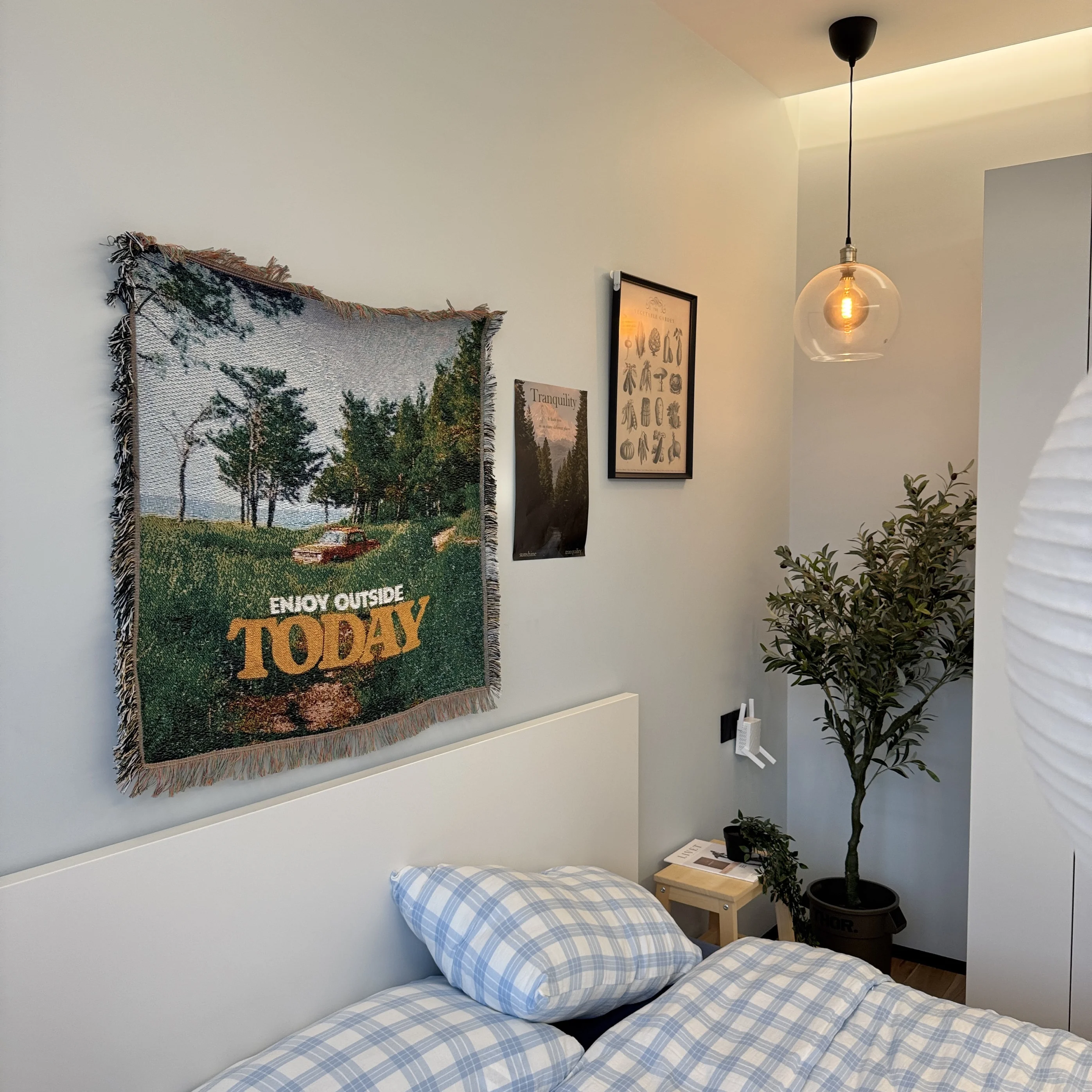 

Декоративный гобелен в стиле ретро с пейзажным рисунком, скандинавский стиль, из смешанных материалов, для декора спальни, 90x90 см