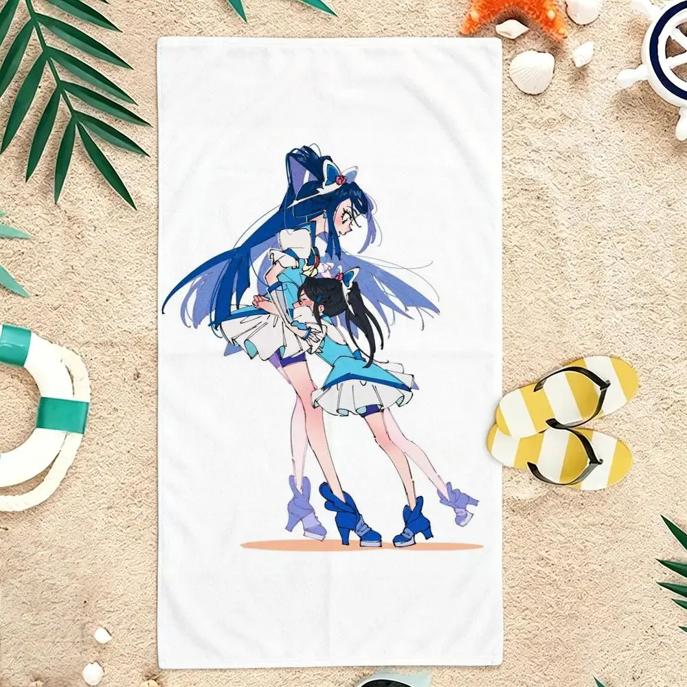 Magical Girl Anime P-PreCure Towel Microfiber soft Beach Towel for Travel Fitness Sauna Bathing Camping