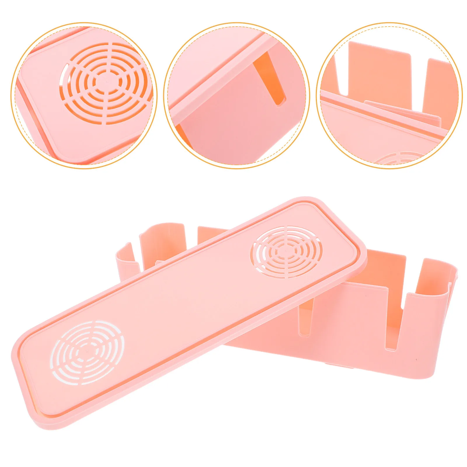 Plug Socket Cable Storage Box Pink Anti-Dust Safety Organizer for Home Office Desk Wire Management