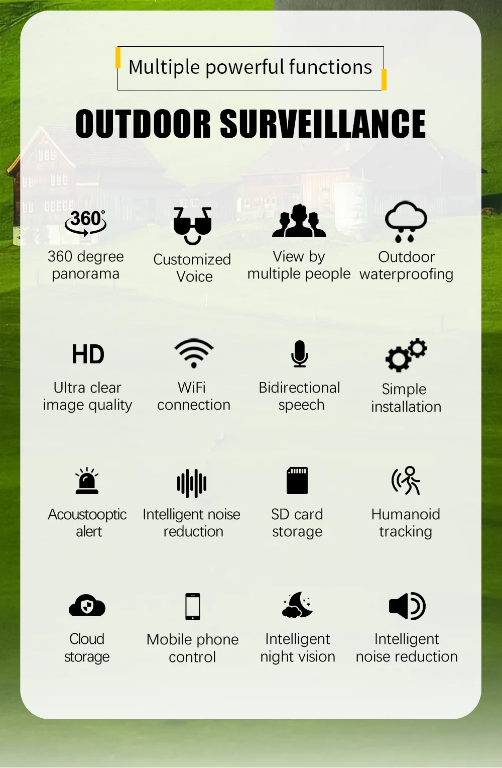 4K 8MP SP20 PTZ WLAN-Smartkamera für den Außenbereich, HD-Hemisphären-Panorama-IP-Kamera mit automatischer Verfolgung und bidirektionaler Gegensprechanlage – Detail 2