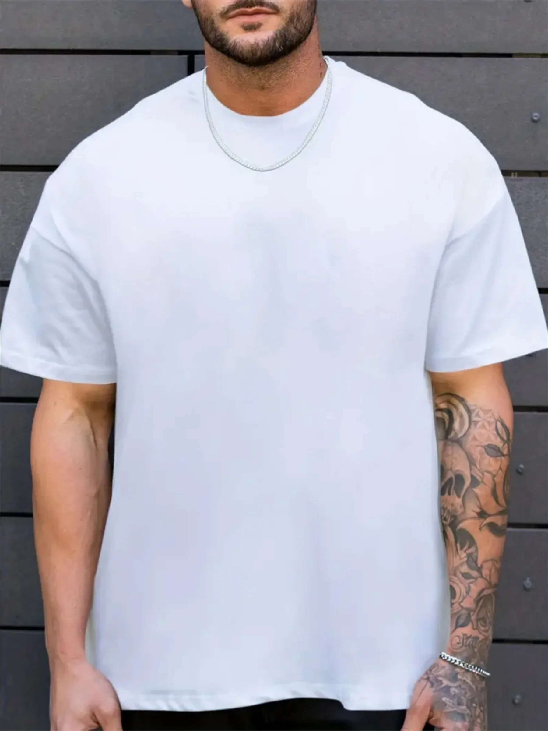 مزمور 23 تي شيرت رجالي عصري وكاجوال مقاس كبير مطبوع عليه شعار مقاس كبير #5