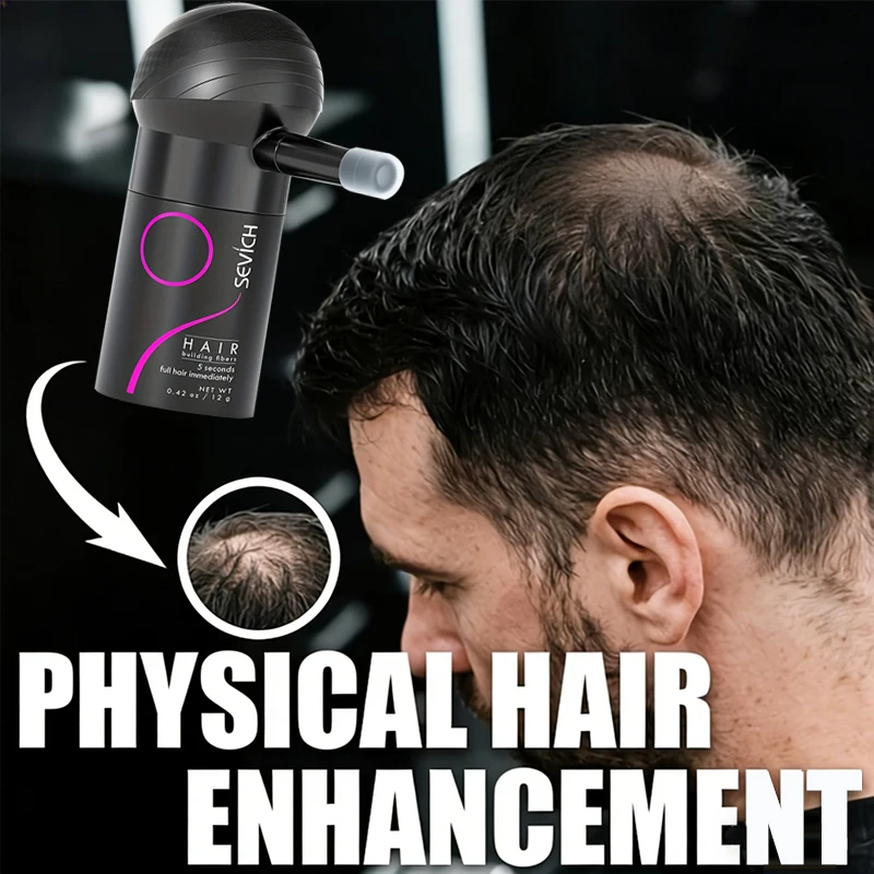 Sevich Hair Building Fiber Set 12g Instant Hair Regrowth Thickening Powder Dense Hair Spray Applicator Unisex Hair Loss Products
