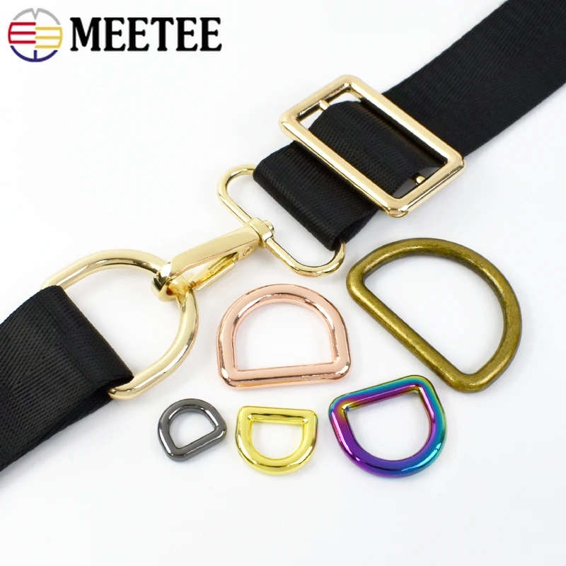 10Pcs 10/13/16/20/25/32/38mm Metal O D Ring Buckle Backpack Strap Belt Collar Webbing Loop Clasp DIY Sewing Hardware Accessories