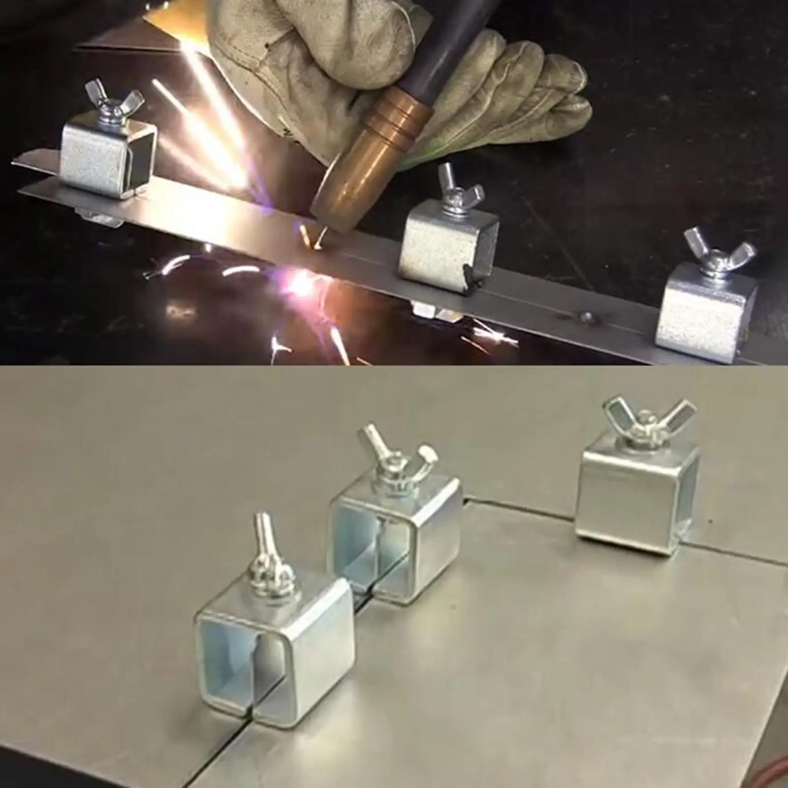 Butt Welding Clamps Steel Kit Panel Edge Clamp Welding Tool Set for Automotive Door Skin Repair