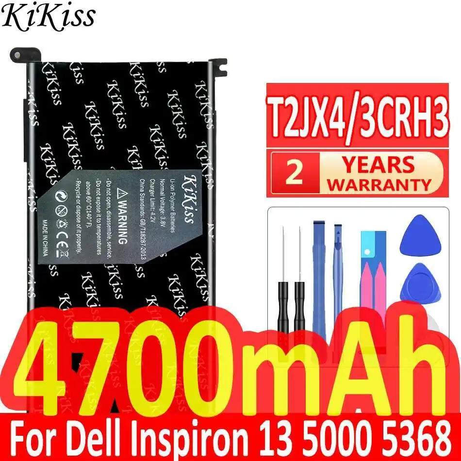 

Laptop Battery T2JX4 3CRH3 4700Mah For Dell Inspiron 13 5000 5368 5378 7368 14 7000 7560 7460 5567 15MF Pro-1508T FW8KR