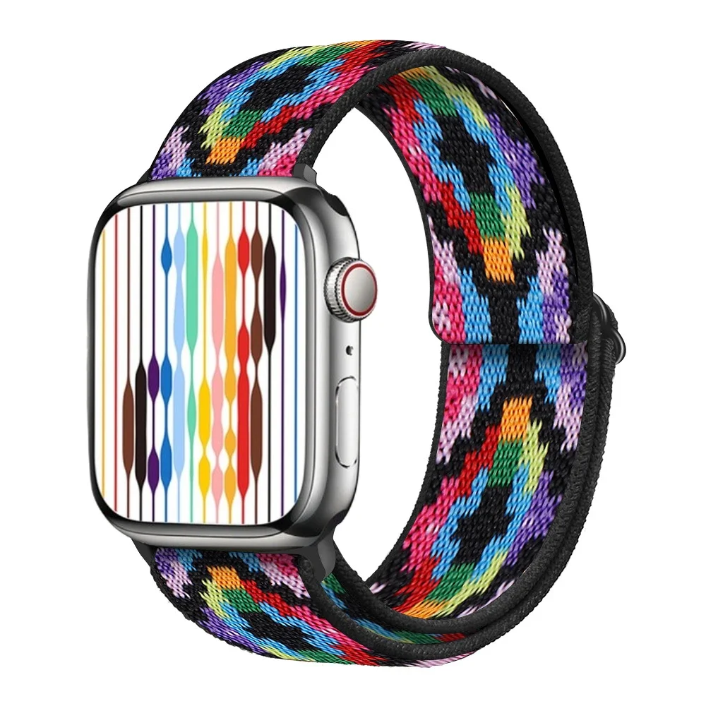 Nylon gevlochten band voor Apple Watch Ultra 3 2 1 49 mm 11 10 9 8 7 45 mm 41 mm Comfortabele aanpassing IWatch 6 5 4 SE3 44 mm 46 mm 42 mm