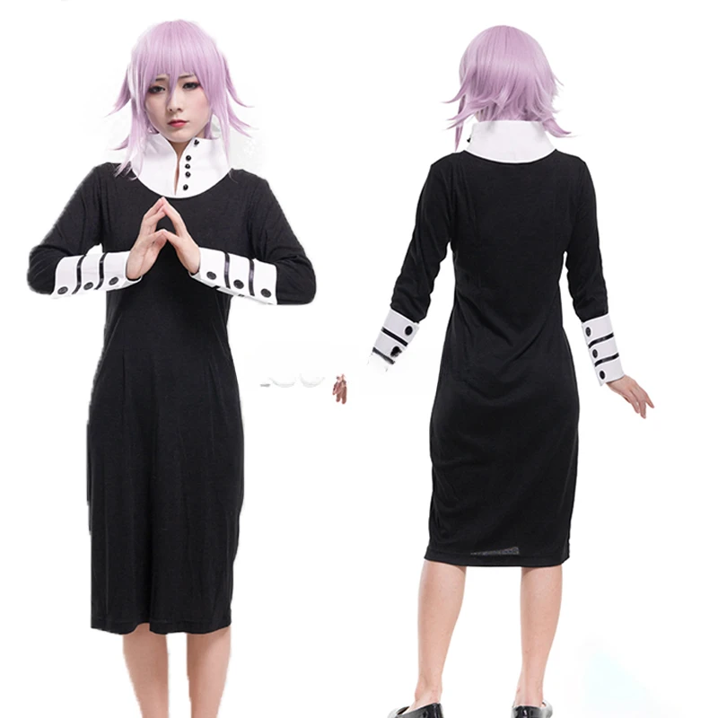 

1pcs Anime Soul Eater Crona Cosplay Costume Women Girls Halloween Party Black Dress Role Play C121M88