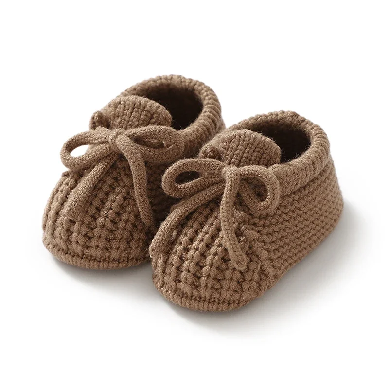 

Newborn Baby Shoes Knitted Infant Boys Girls First Boots Fashion Solid Toddler Kid Bed Footwear 0-18M Warm Clothing Accessories