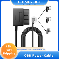 LINGDU OBD Hardwire Kit Type C Port/Micro USB Port/Mini USB for LINGDU D500 LD06 Car Dash Cam Cable Charger 24H Parking Monitor