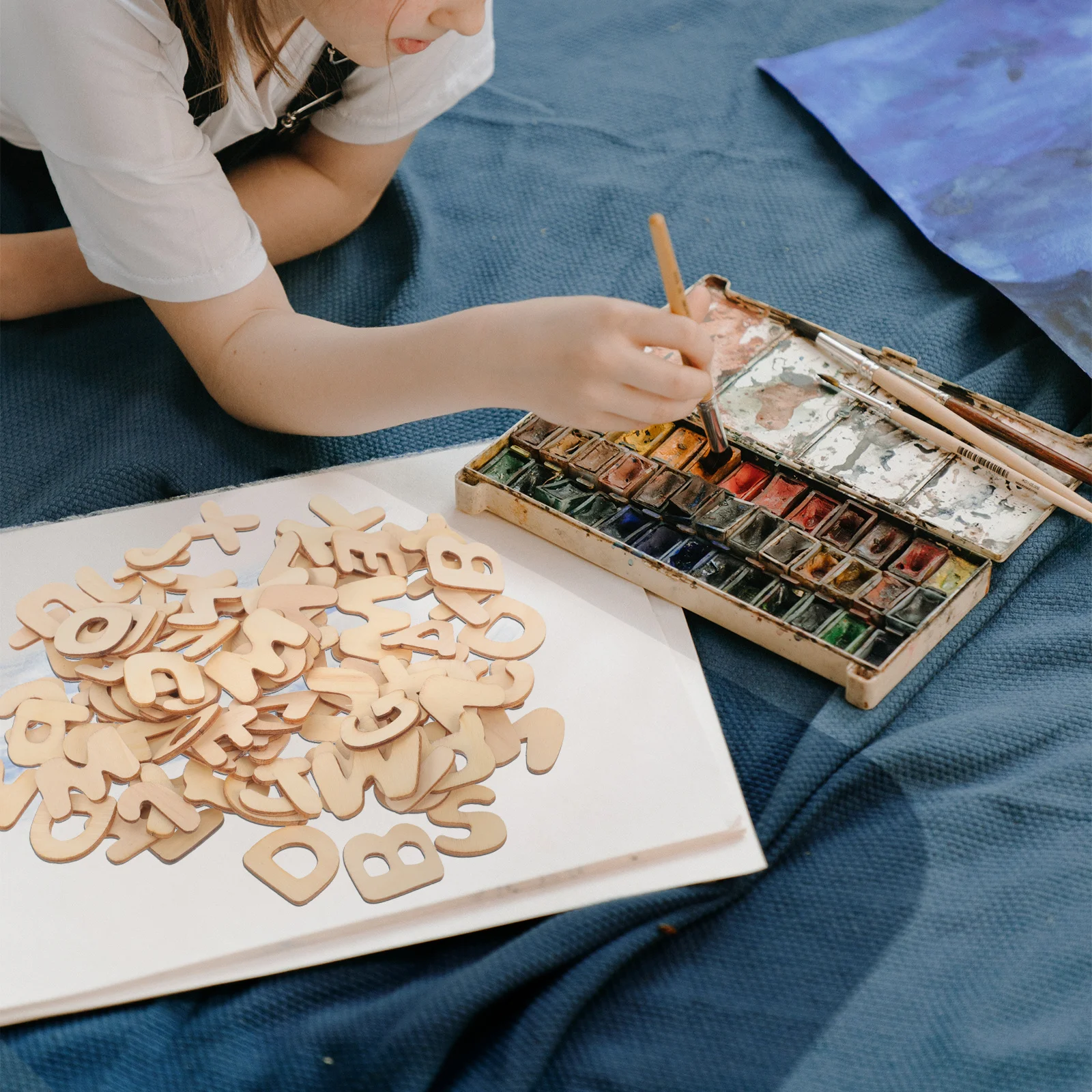 

1pcs Wooden Letter Diy Alphabet Durable Lightweight Non-Toxic Gift Manual Ability Creative Projects Educational Craft