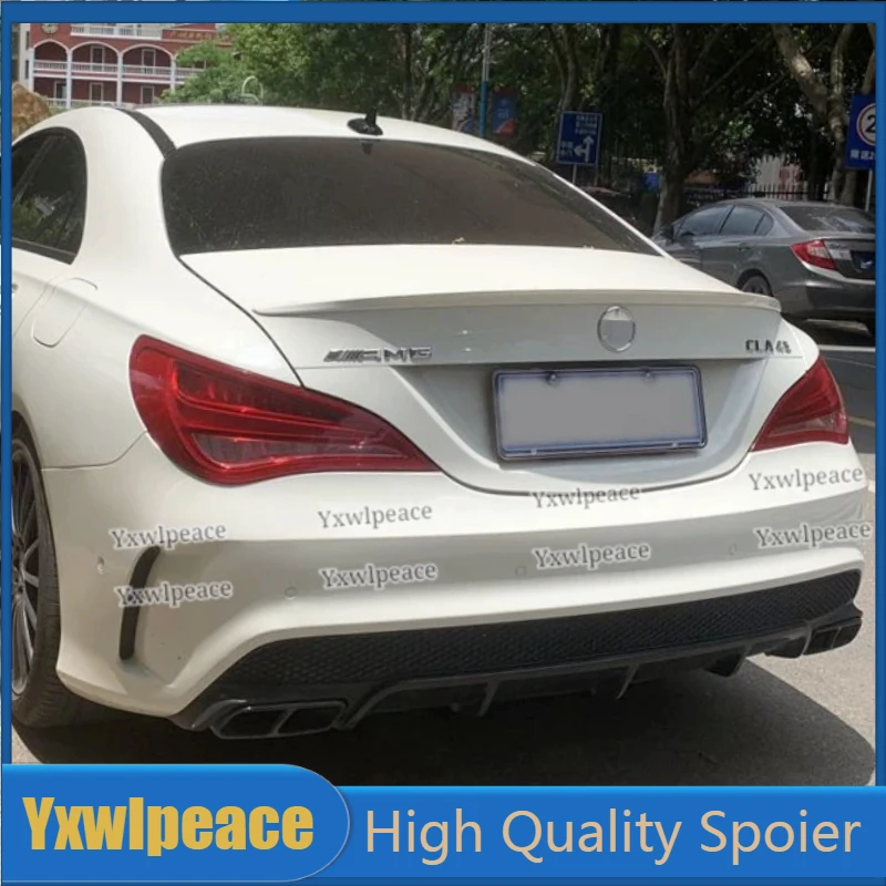 

For Mercedes-Benz W117 CLA-Class Spoiler CLA200 220 260 CLA45 2013 -2016 ABS Plastic Unpainted Colored Rear Trunk Lip Spoiler