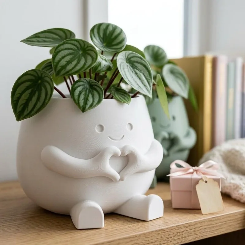 3D Printed Functional Planter With Book Holder Reading Companion Pot For Book Lovers Home Desk Nightstand Calming Cozy Gift