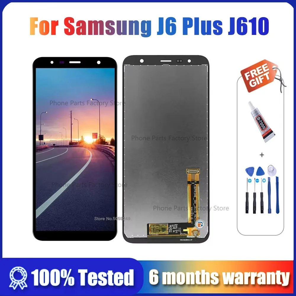 Amoled For Samsung Galaxy J6+ 2018 J610 SM-J610F J610FN LCD display Touch Screen Assembly for Samsung J6 plus lcd screen Tested