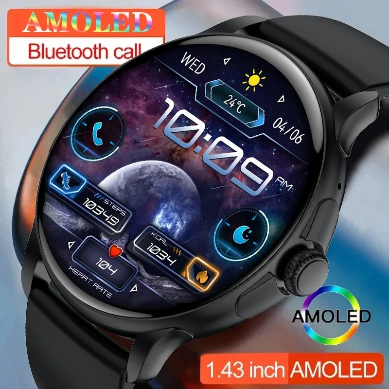 

2025 Новые Смарт-часы для мужчин и женщин, 1,43 дюйма, AMOLED-экран, Bluetooth-вызов, голосовое управление, IP68, водонепроницаемые, умные часы для фитнеса, здоровья