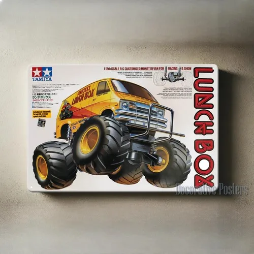 Metal Poster Rc Car Wall Deco Tin Sign Plaque Tamiya Lunchbox Boxart  -aluminum