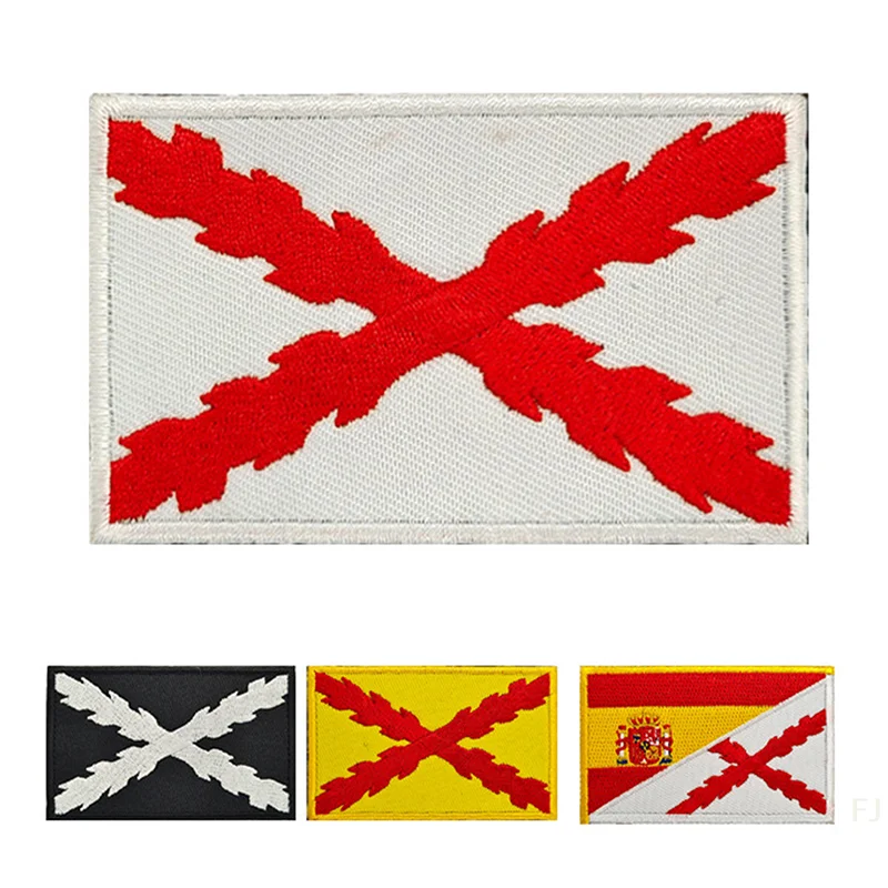 

[YU]Infrared Reflective Patch Spanish Flag Patches Burgundy Cross Emblem Applique Embroidered Patches Outdoor Badge Patch