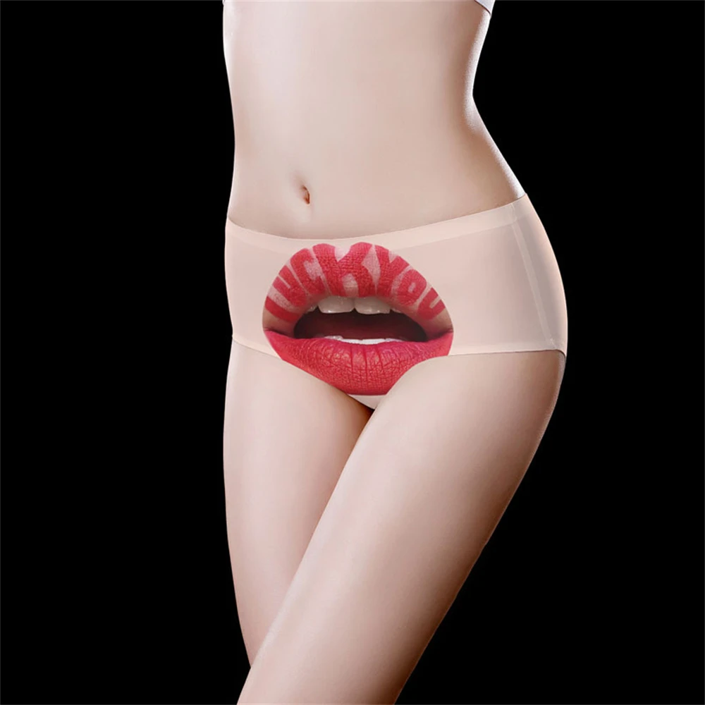 1 قطعة الحرير الجليد سلس مطبوعة الملابس الداخلية النسائية منتصف الخصر لطيف وحلو الفتيات مثلث السراويل تنفس وعارية #1