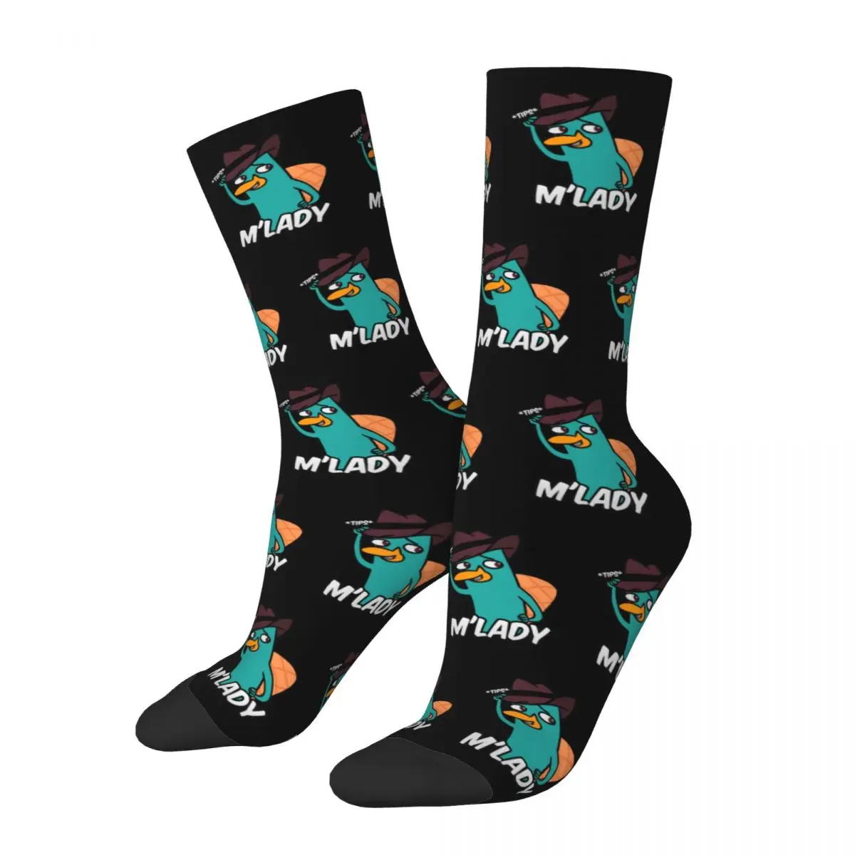 Perry The Platypus M'Lady Socks Men's Women's Polyester Socks Harajuku Spring Summer Autumn Winter Middle Tube Socks Gifts