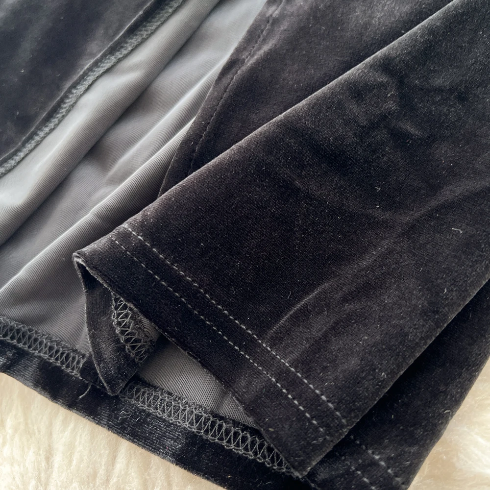 Elegant Chic long sleeve velour lace button Slim Dresses Party High Street evening dress Autumn Clothing