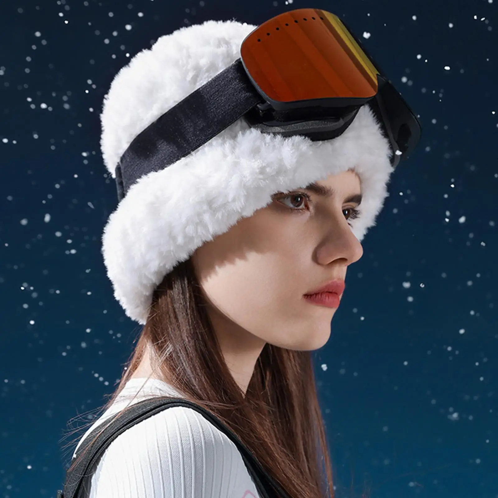 قبعة شتوية دافئة محبوكة أغطية الرأس الشتاء في الهواء الطلق الكروشيه قبعة تزلج لصيد الأسماك التزلج الدراجات النارية التنزه التخييم ركوب الخيل #4