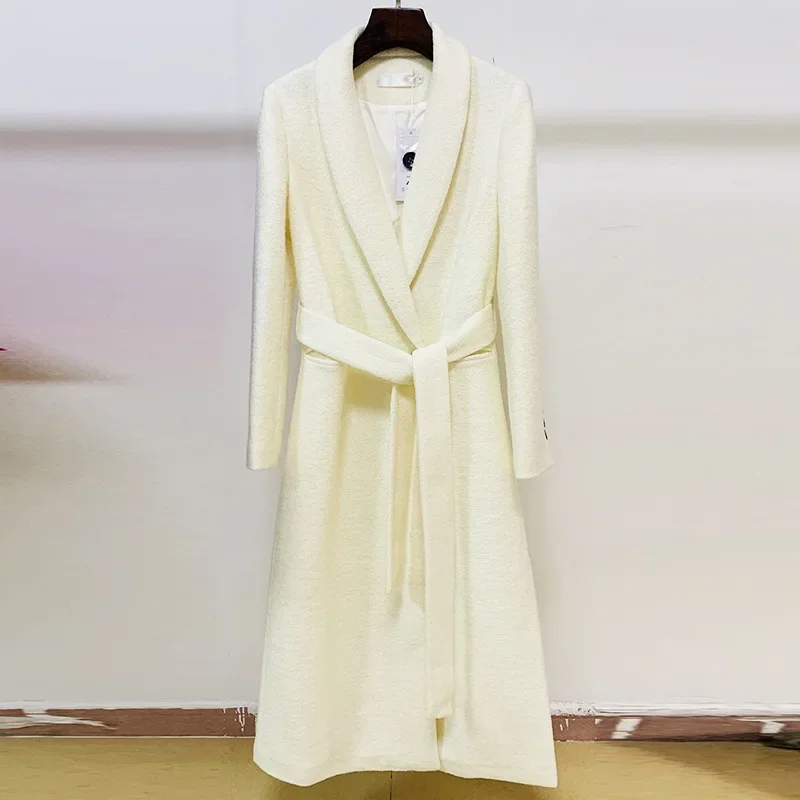 H3243 Tweed Woolen Outwear Plus Size Women'S Coats Long Coat For Women