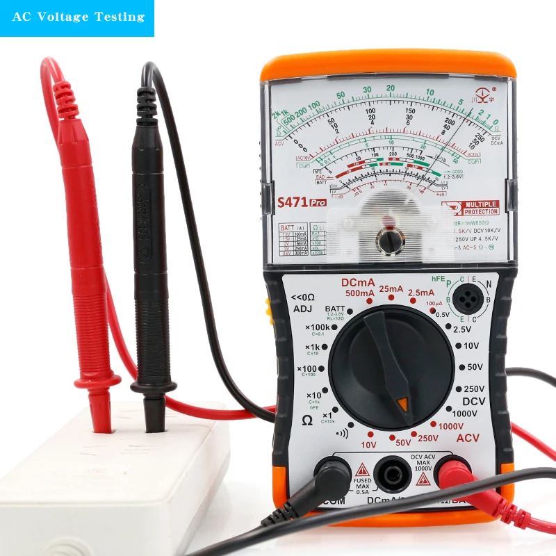 NJTY S471PRO مقياس متعدد تناظري صغير، مقياس متعدد ميكانيكي عالي الدقة مضاد للحرق #6