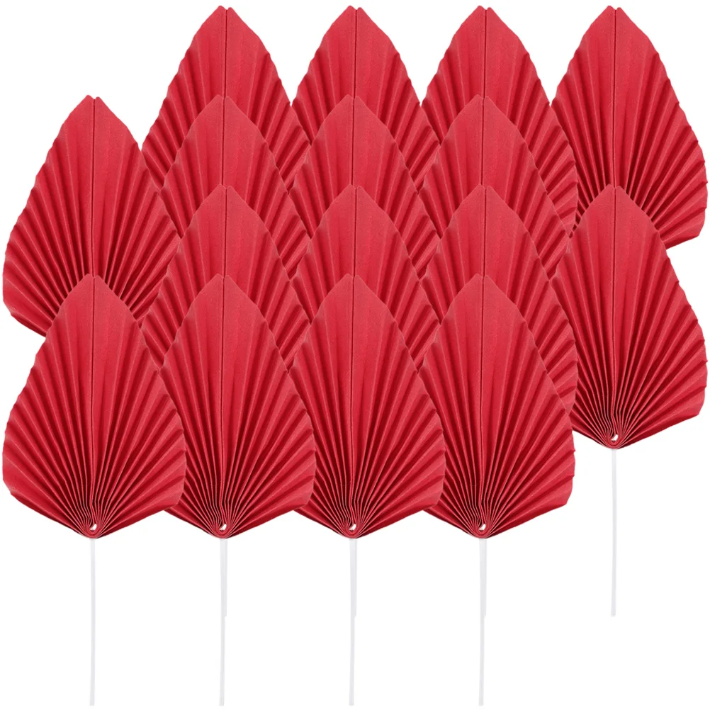 

16 Pink Small Palm Leaf Cake Decorations Dessert Toppers for Birthday Wedding Party Cupcake Picks Edible nament