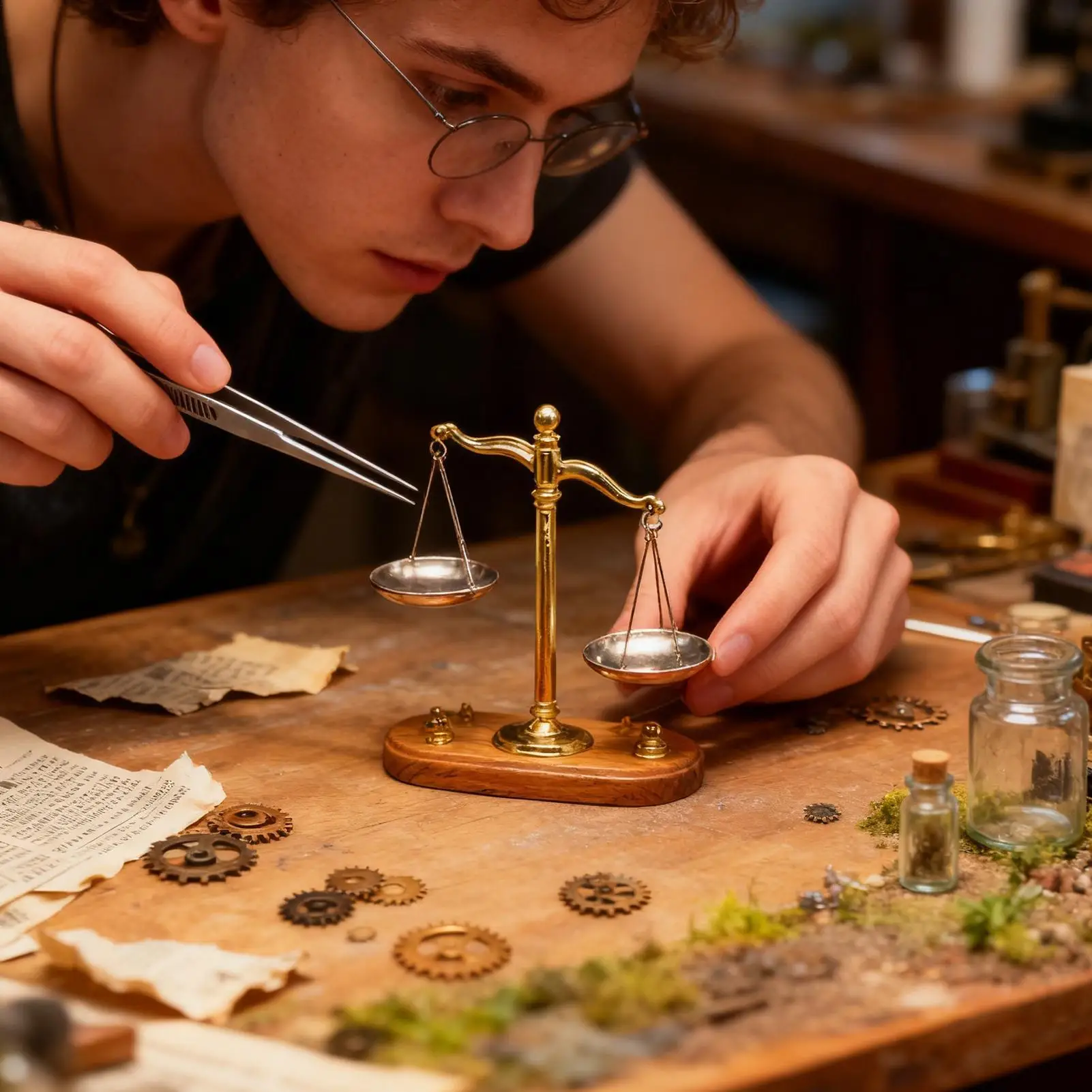 Escala de equilíbrio vintage decoração 1:12 retro pequenas casas de boneca decoração mini equilíbrio justiça lei escala estatueta para banheiros