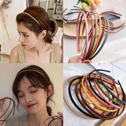 Fashion Frosted Bezel Headband For Women Girls Non-Slip Resin Hair Hoop Simple Thin Hairband Plastic Headwear Vintage Headwrap